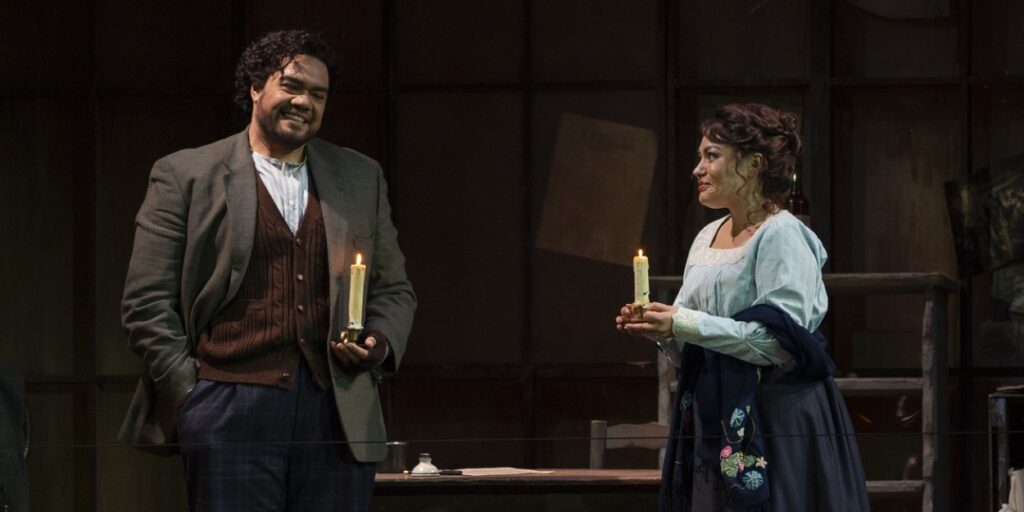 Rodolfo and Mimi create harmony in La Boheme